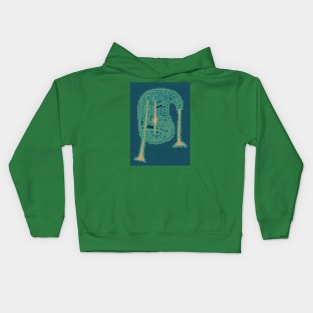 Patterned bagpipes in green Kids Hoodie